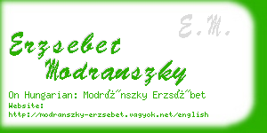 erzsebet modranszky business card